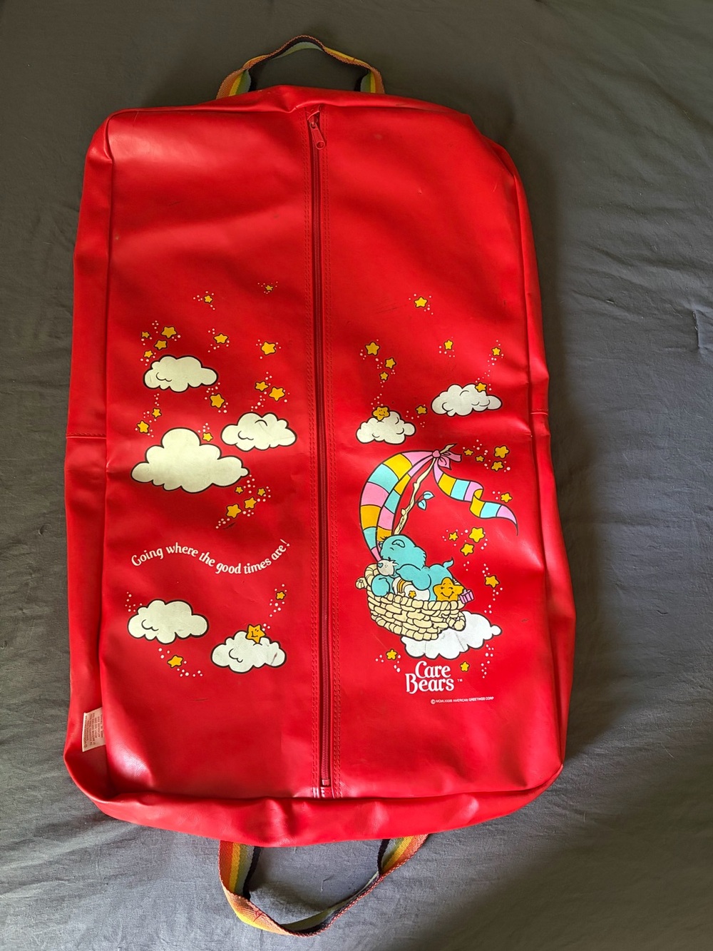 Vintage 1983 Care Bear Red Vinyl Garment Bag